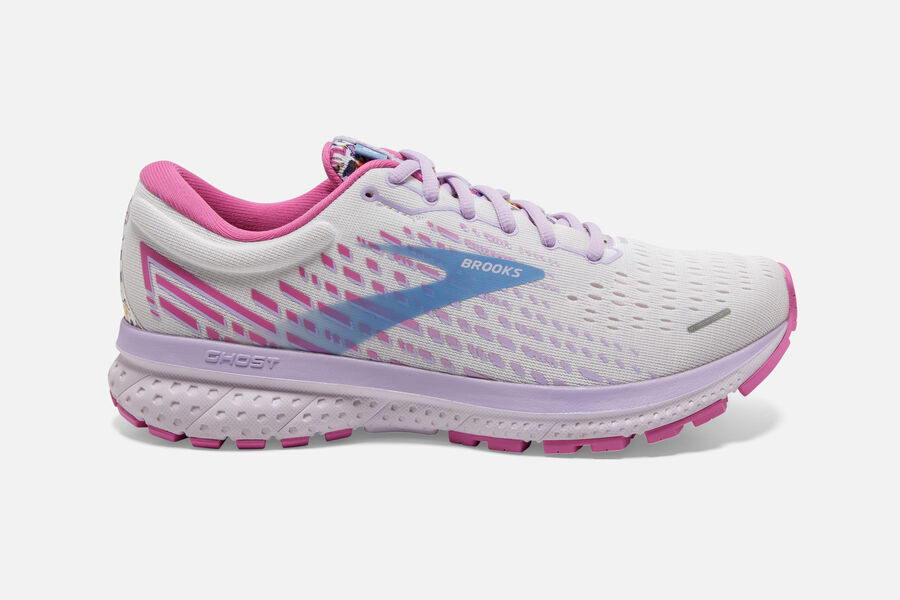 Brooks Ghost 13 Road Loopschoenen Dames - Wit/Roze/Blauw - 457036WQN